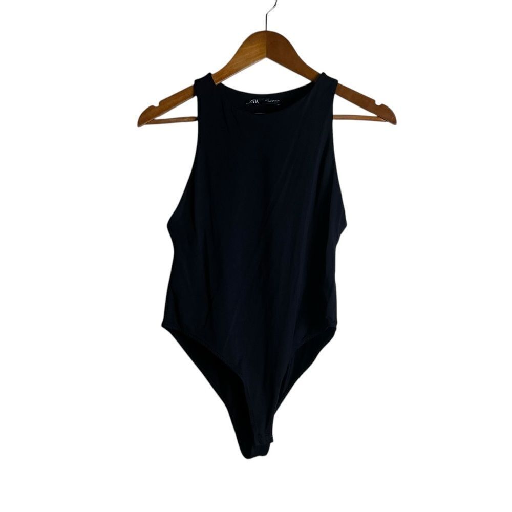 Zara black crew neck bodysuit. Size medium